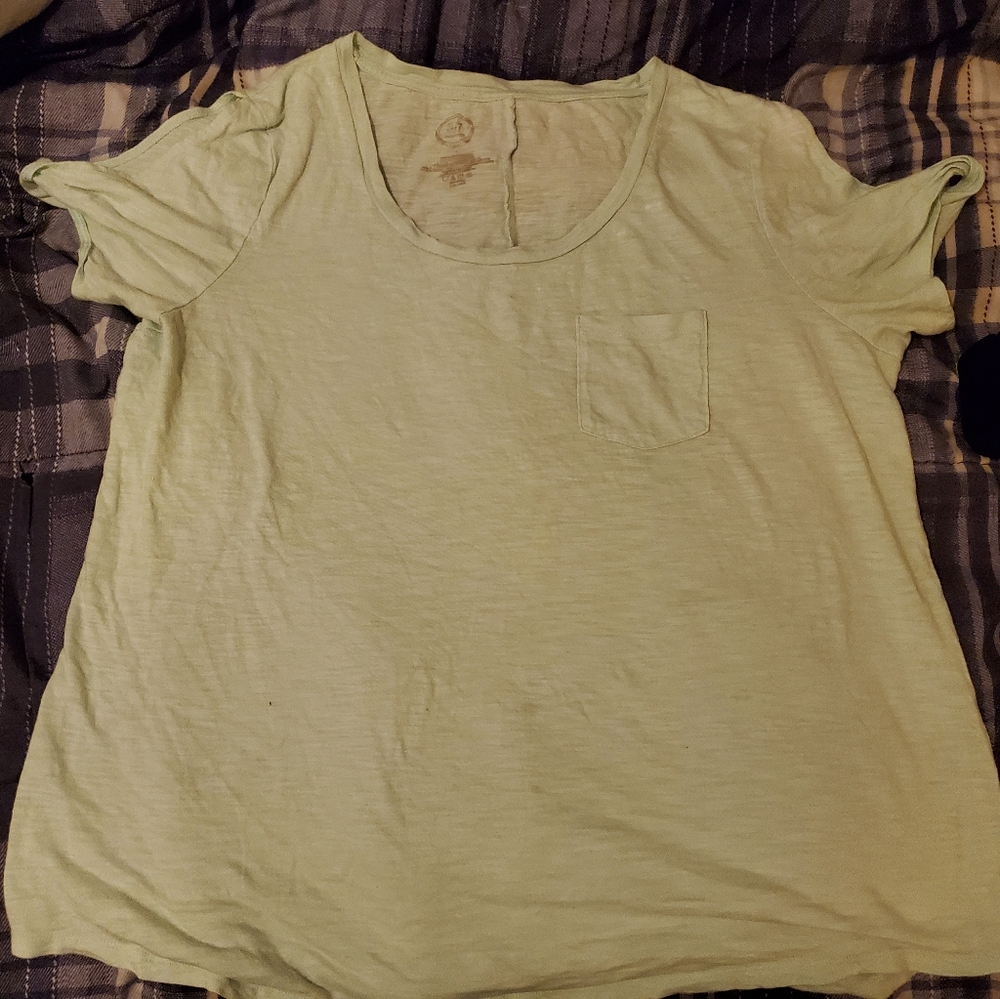 Maurices 24/7 Light Green Scoop Neck Tee size 1X